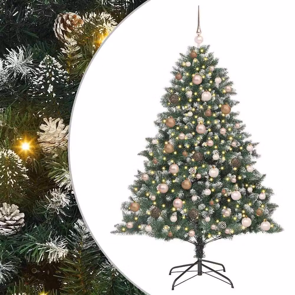 Berkfield Home Artificial Christmas Tree in Green, W/D/H: 126 x 126 x 180 cm – 2