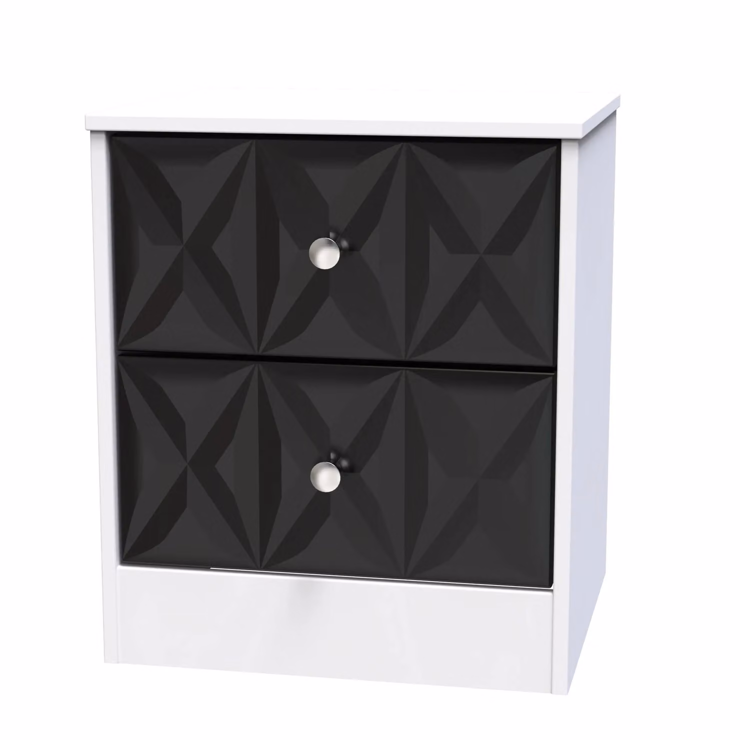 Ready Assembled 2 U Memphis 2 Drawer Bedside Cabinet in Black – 2