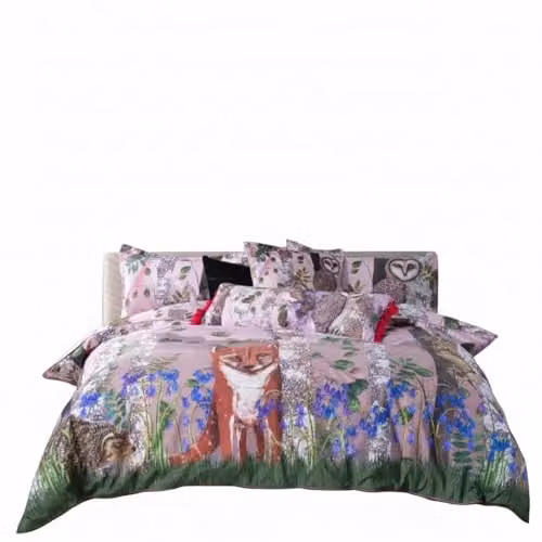 House of Norris Forest At Twilight Double Duvet Cover and Pillowcase Set, 200 Thread Count 100% Cotton, Multicolour, Duvet Cover: 140 x 200 cm, Pillowcase: 50 x 75 cm – 4
