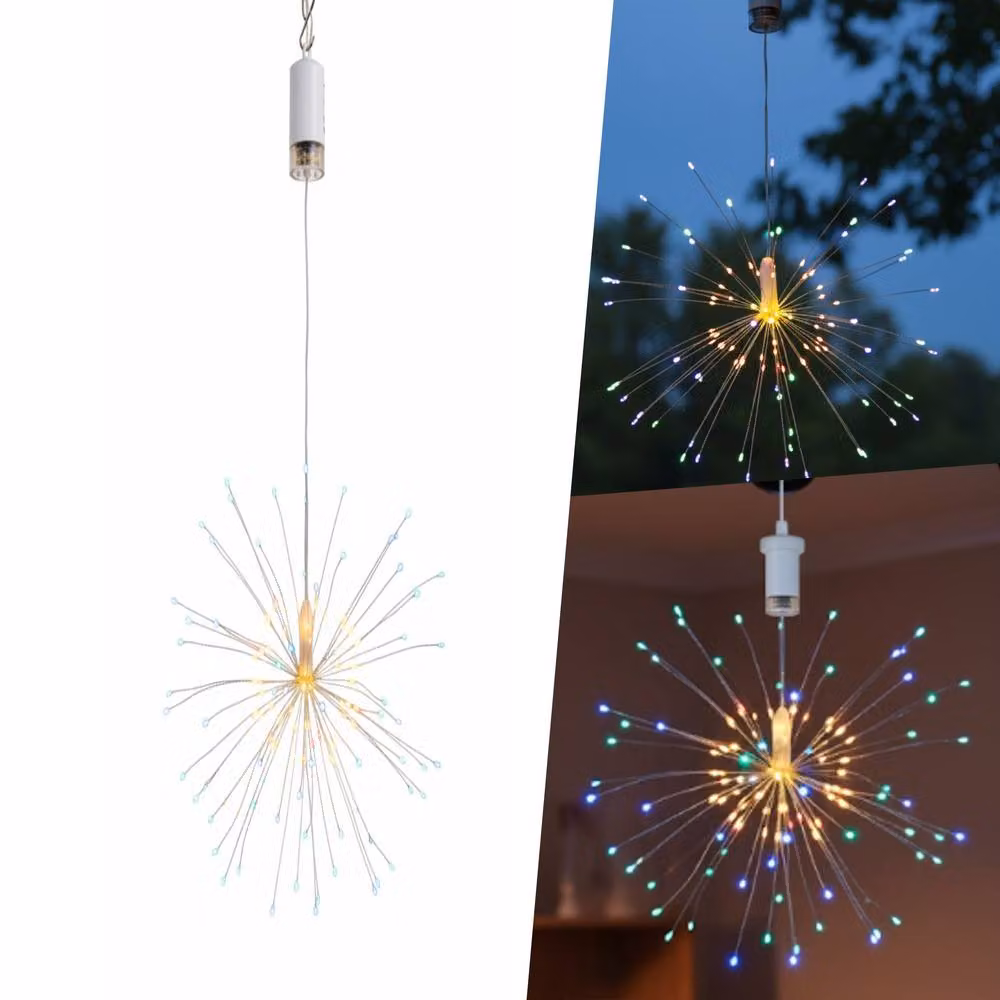 Pegdev Battery Operated Hanging Burst Light with 80 Multicolour LEDs and 9 Modes including Remote Control – 3