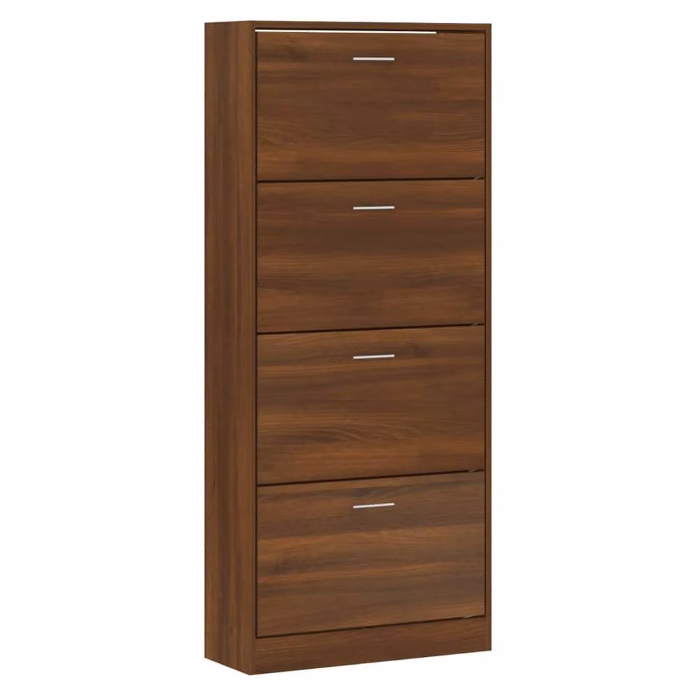 Berkfield Home Modern Oak Shoe Cabinet in Brown, W: 63 cm, D: 24 cm, H: 147 cm – 2