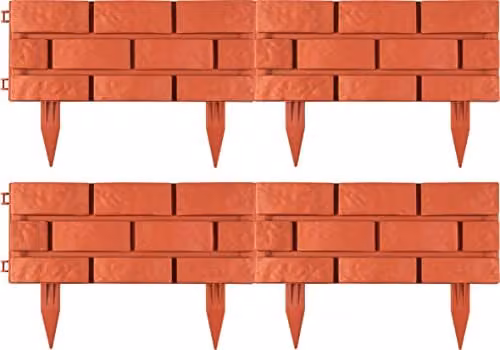 St Helens Terracotta Red Brick Effect Plastic Garden Border Edging, 4 Pack – 3