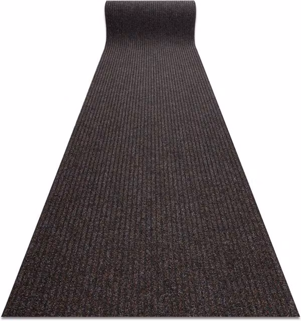 RugsX Non-Slip Brown Polypropylene Runner, W: 80 cm, L: 210 cm
