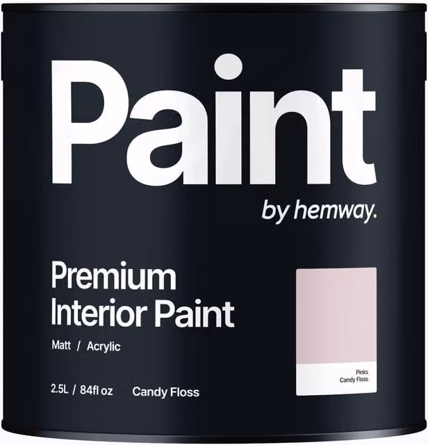 Hemway Matt Acrylic Dispersion Interior Paint, Pink, 2.5 l