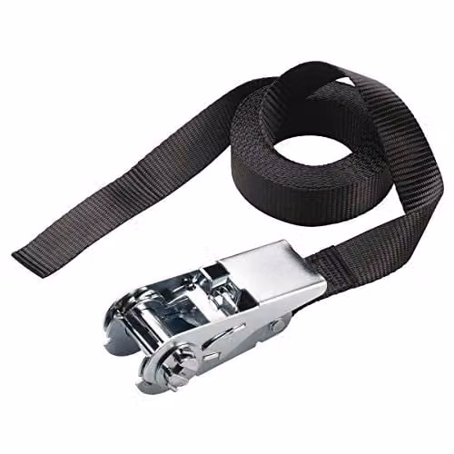 Master Lock Black and Silver Polyester Ratchet Tie-Down Strap, Length: 5 m, Width: 25 mm