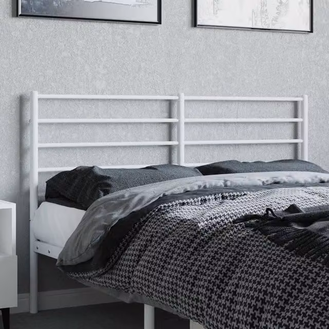 Berkfield Home Minimalist Metal Headboard in White – 1