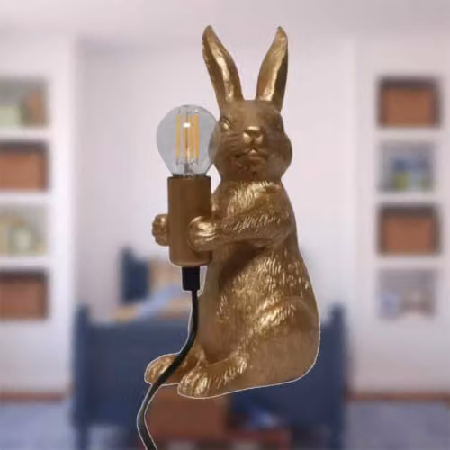 First Choice Lighting Hop Hop Gold Bunny Rabbit Table Lamp – 3