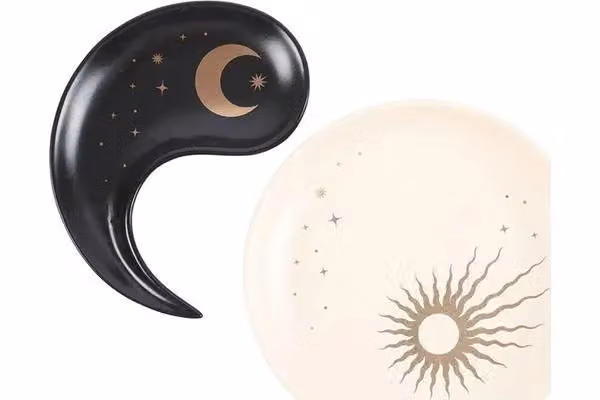 KDMD Yin Yang Stacking Trinket Dish, Multicolour and Black Ceramic Round Tabletop Accessory – 3