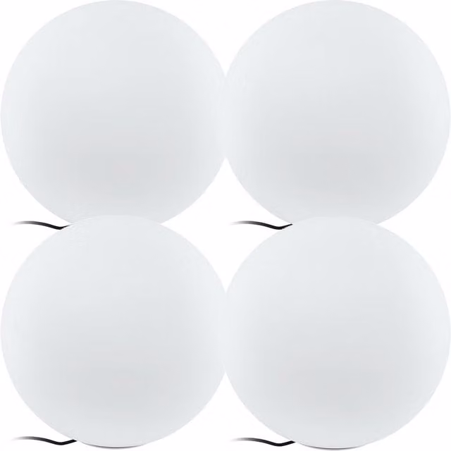 Loops 4 Pack White Plastic IP65 Outdoor Garden Ball Lights, Diameter: 50 cm, E27 Socket – 1