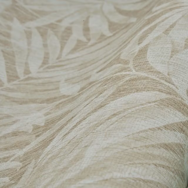Grandeco Boutique Tropical Palm Leaf Non-Woven Wallpaper in Sand and Beige