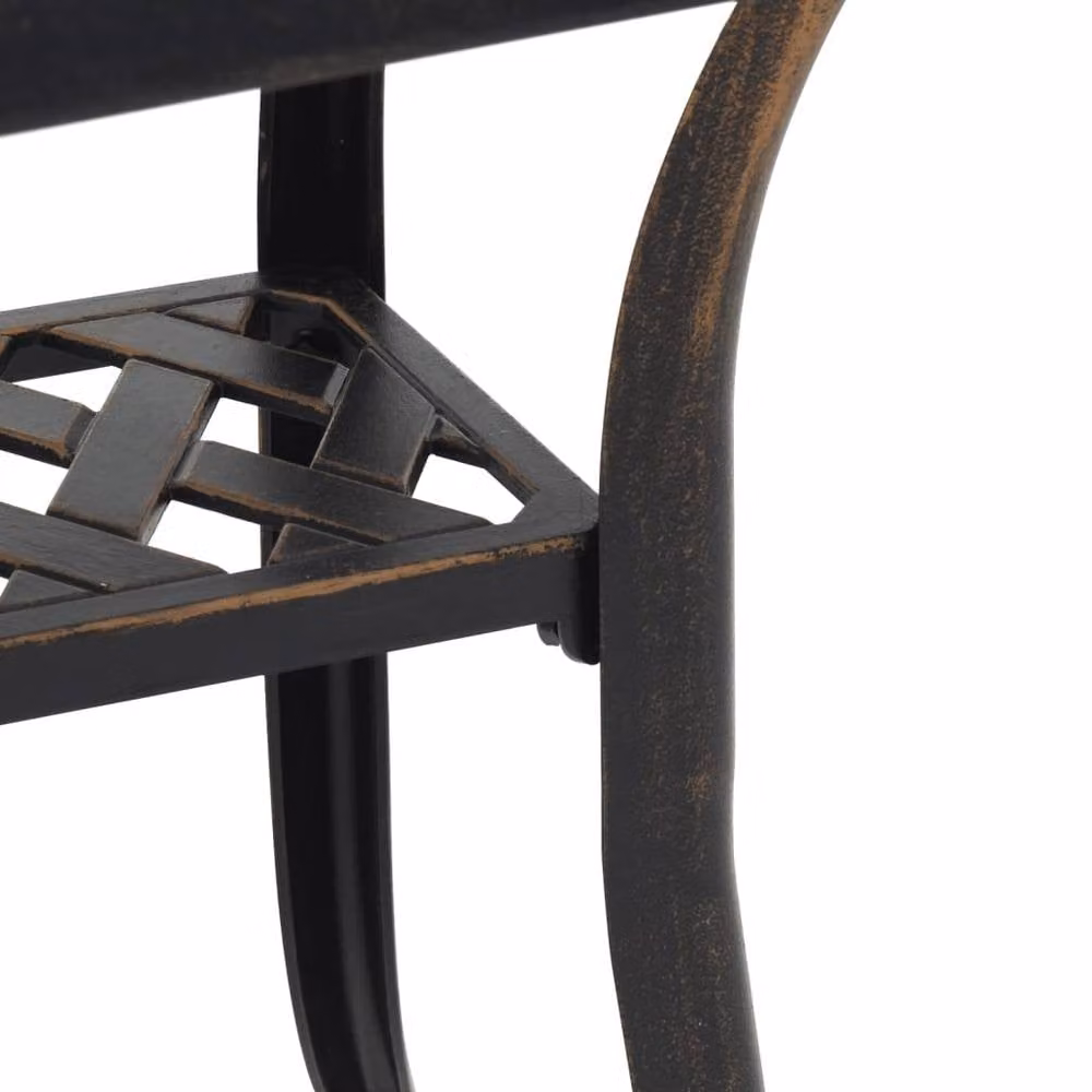 Berkfield Home Brown Cast Aluminium Garden Table, W/D/H: 53 x 53 x 53 cm – 6