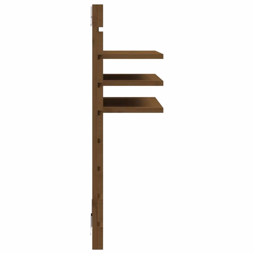 Berkfield Home Beautiful Wall-mounted Bedside Shelves, 2 Piece Set, Honey Brown Solid Pine Wood, W: 40 cm, D: 17.5 cm, H: 2 cm – 5