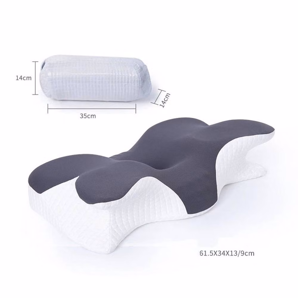 FLAVORA Orthopedic Memory Foam Wedge Pillow for Babies in Grey, Cot Size – 2