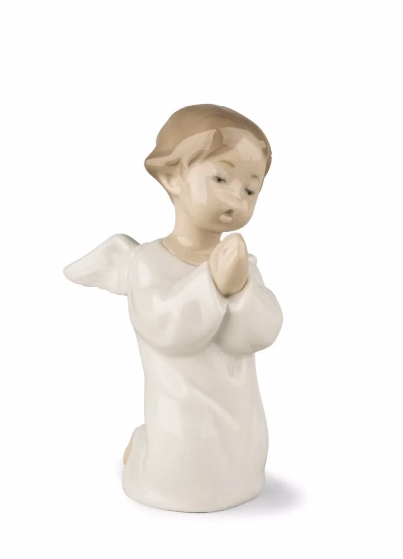 Lladró Praying Angel Porcelain Figurine in White