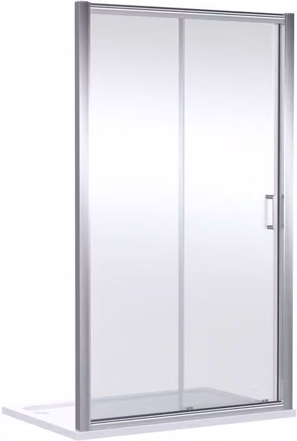 Balterley Ellenhall 8mm Glass Sliding Reversible Shower Door in Silver, W/D/H: 170 x 3.1 x 185 cm