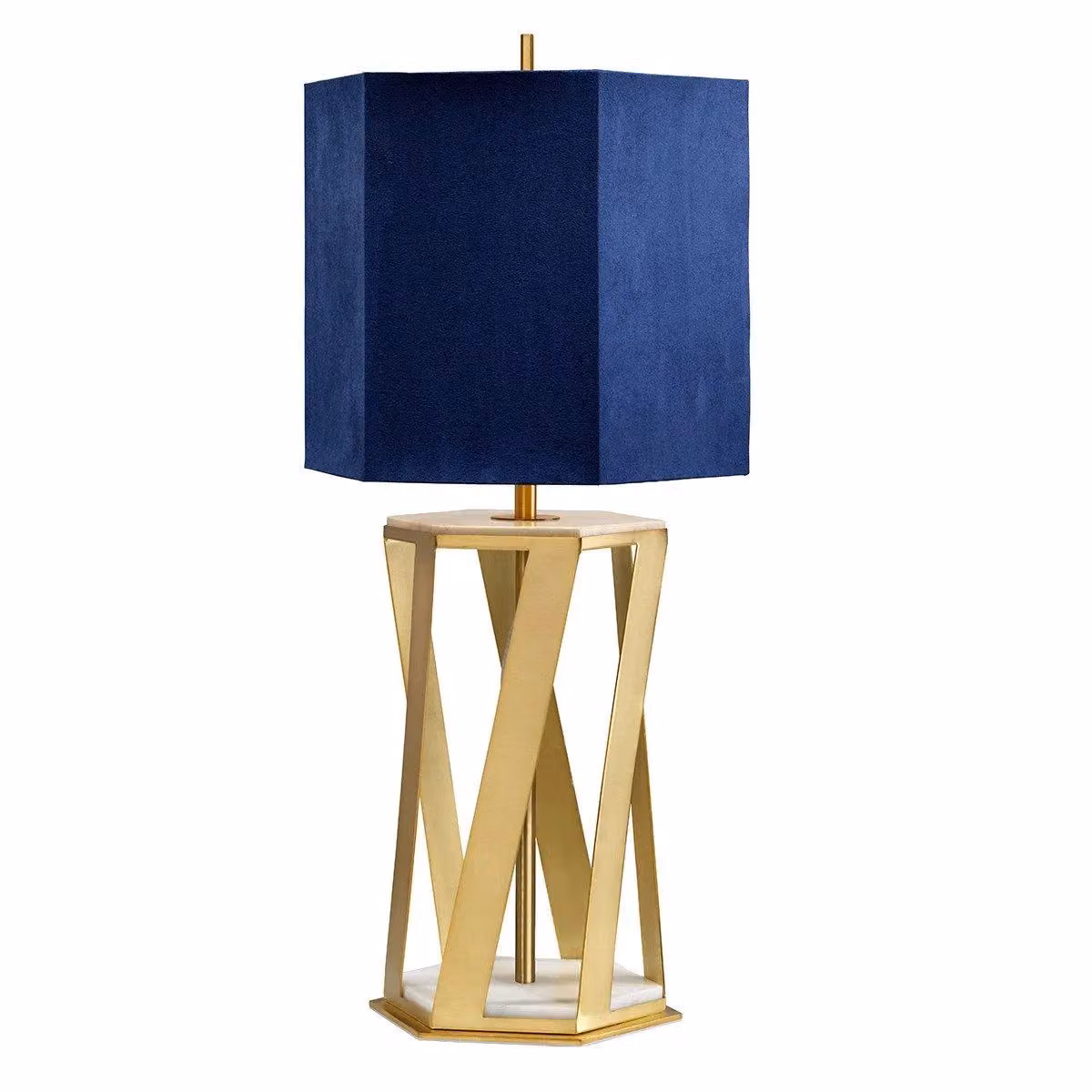 Netlighting Apollo 1 Table Lamp in Brushed Brass and Yellow with Marble Base and E27 Socket – 2