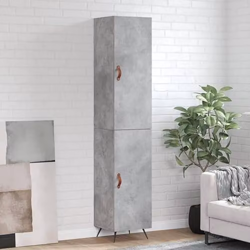 vidaXL Industrial Highboard in Grey with Hinged Doors and Internal Shelves, W/D/H: 34.5 x 34 x 180 cm – 2