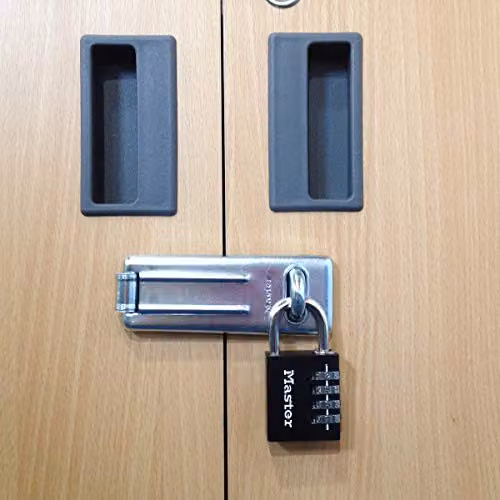 Master Lock Aluminium Combination Padlock, Black, W: 4 cm, D: 7.8 cm, H: 1.5 cm – 3