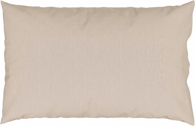 Bedeck of Belfast 200 Thread Count Cotton Percale Plain Dye Standard Pillowcase, Beige