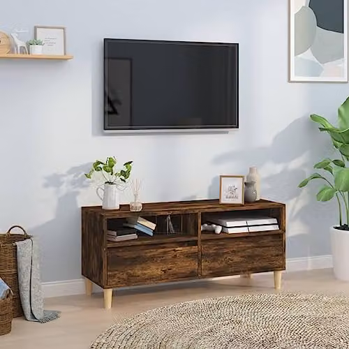 vidaXL TV Cabinet in Brown Engineered Wood, W: 100 cm, D: 34.5 cm, H: 44.5 cm – 2
