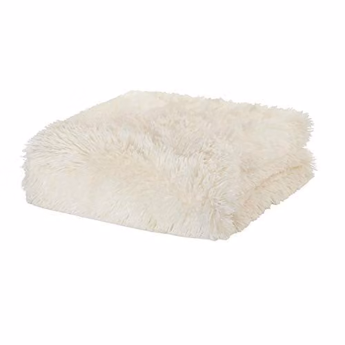 Catherine Lansfield Cuddly Fleece Throw in Cream, W/D/H: 150 x 200 cm – 1