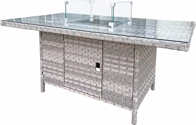 Oseasons Modern Polyrattan Firepit Table in Grey