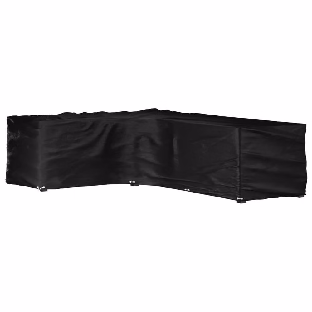 Berkfield Home L-Shaped Garden Furniture Cover with 18 Eyelets, Black, W: 285 cm, D: 220 cm, H: 80 cm – 2