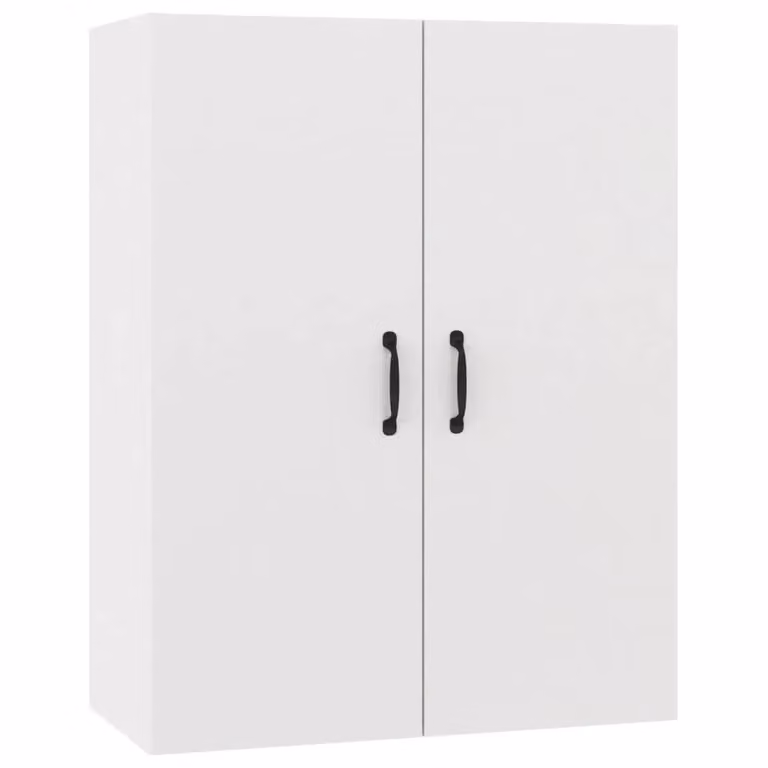 Berkfield Home White Wall Mounted Hanging Cabinet with Hinged Doors, W/D/H: 69.5 x 34 x 90 cm