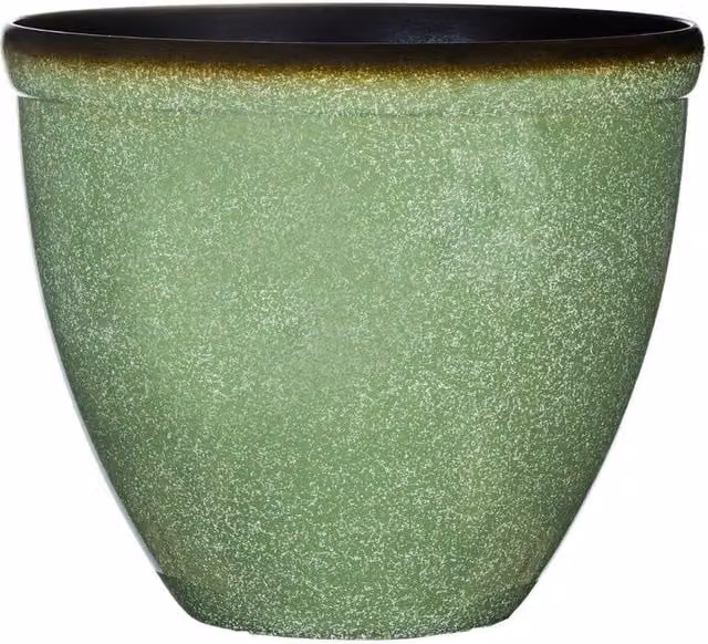 FLAVORA Green Bell Glazed Ceramic Planter for Outdoor and Ornamental Gardens – 1