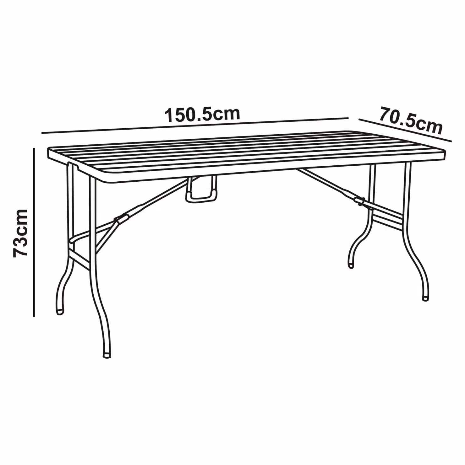 EONLION Black Rattan Design Folding Table for Garden and Patio, W/D/H: 150.5 x 73.0 x 70.5 cm – 2