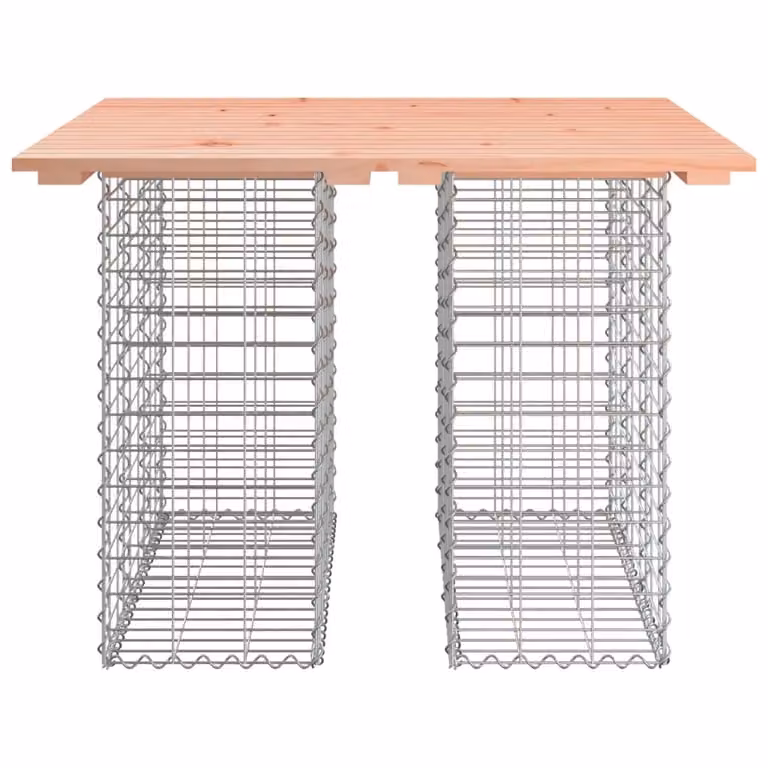 Berkfield Home Gabion Design Garden Bench in Brown Solid Douglas Wood W/D/H: 100 x 102 x 72 cm