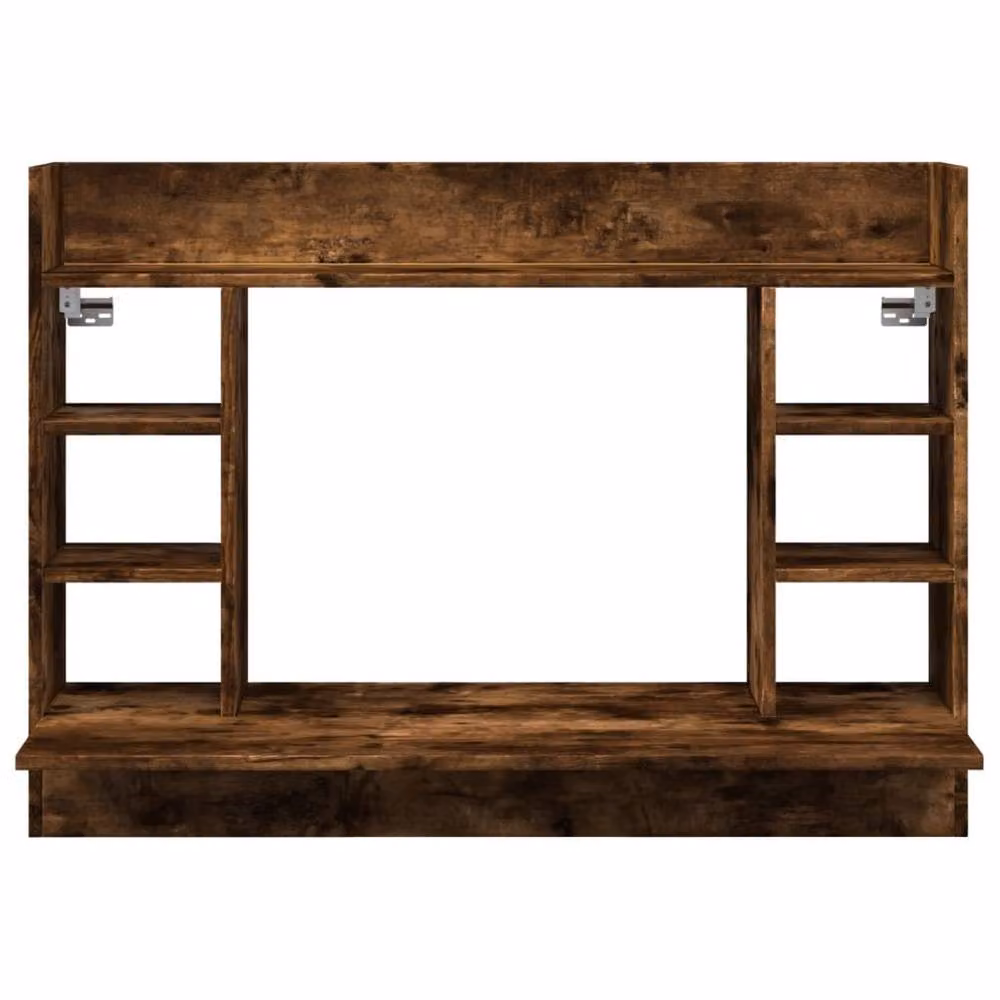 Berkfield Home Wall-Mounted Floating Writing Desk in Smoked Oak Brown, W/D/H: 105 x 48 x 75 cm – 4