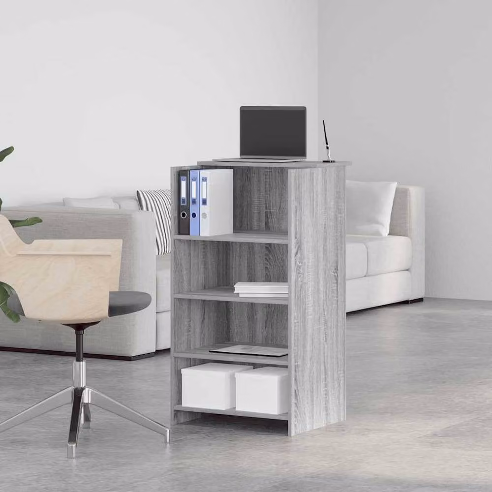 Berkfield Home Reception Desk in Grey Sonoma, W/D/H: 55 x 50 x 103.5 cm – 1