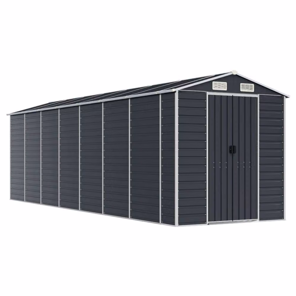 Berkfield Home Garden Shed in Anthracite Galvanised Steel, W/D/H: 191 x 640 x 198 cm – 3