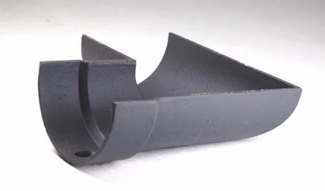 Hargreaves Premier Cast Iron Deep Half Round Gutter Left Hand 90 Degree Angle, 125mm, Grey