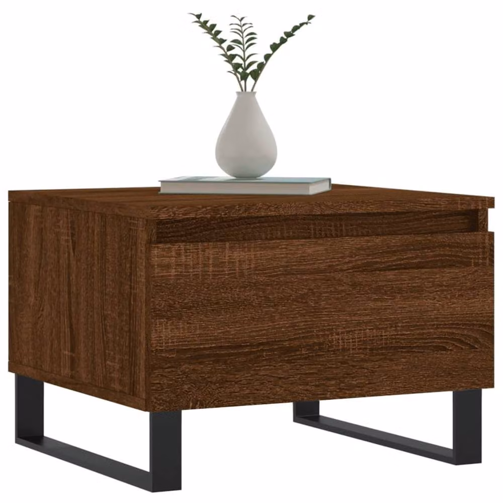 Berkfield Home Set of 2 Brown Oak Coffee Tables, W/D/H: 50 x 46 x 35 cm – 2