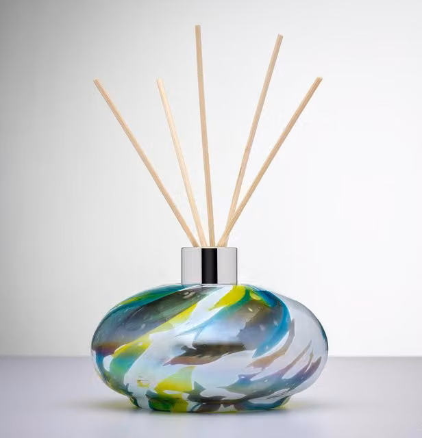 Sienna Glass Oval Green Refillable Glass Reed Diffuser