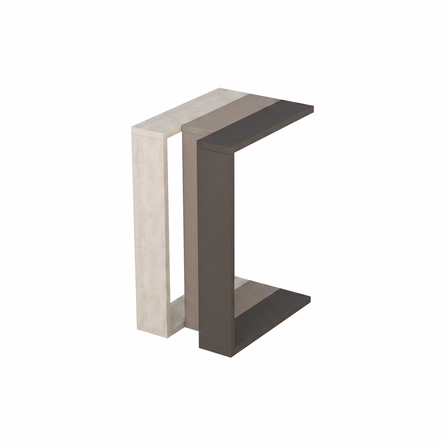Decortie Muju Modern C-Shape Side Table in White, W/D/H: 40 x 30 x 57 cm – 2