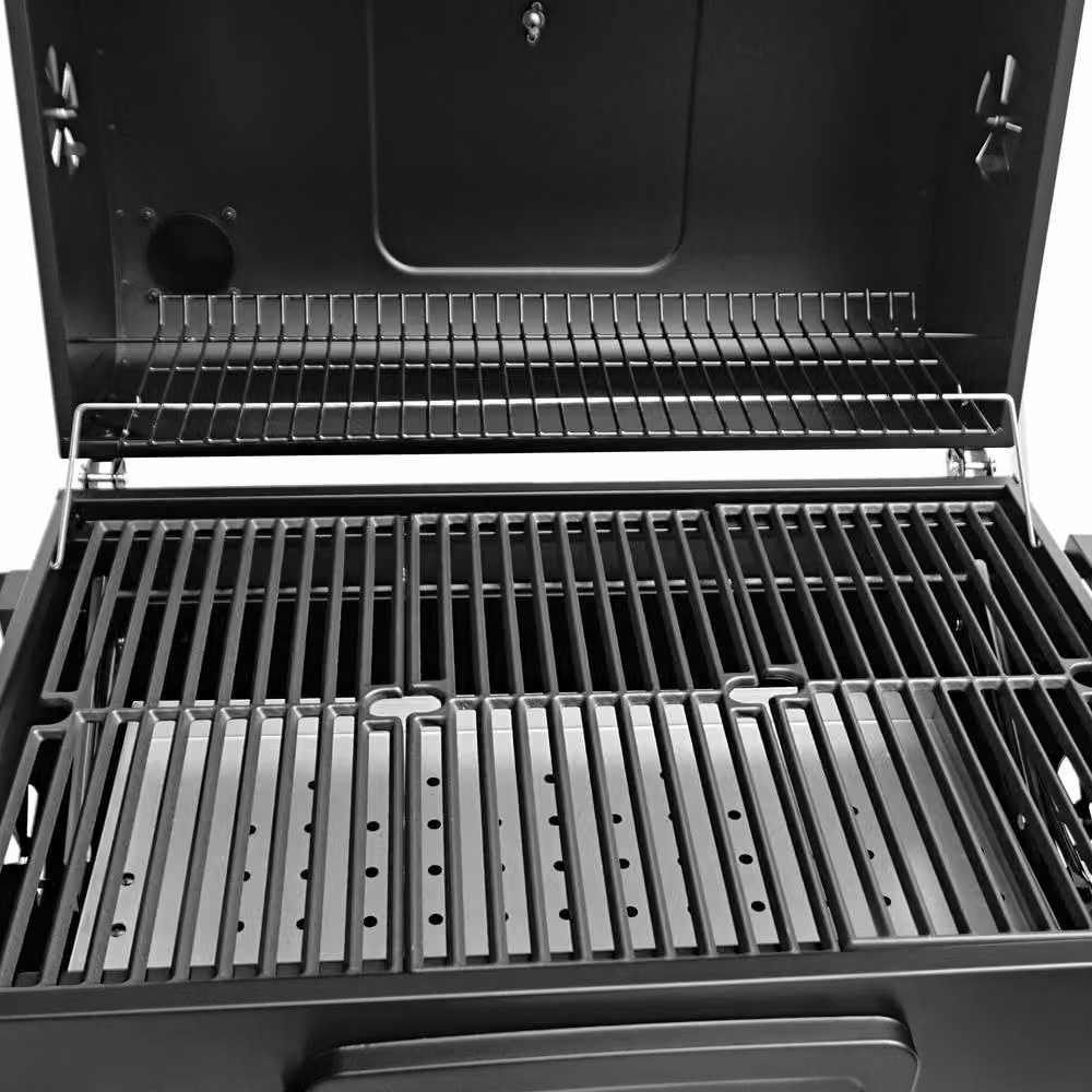Monstershop XXL Offset Charcoal BBQ Smoker Grill in Black with Cast Iron and Steel Construction and Thermometer, W/D/H: 120 x 66.5 x 147 cm – 3