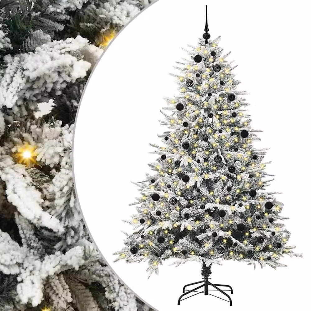 Berkfield Home Artificial Pre-lit Christmas Tree with Ball Set, Green, Height: 240 cm – 2