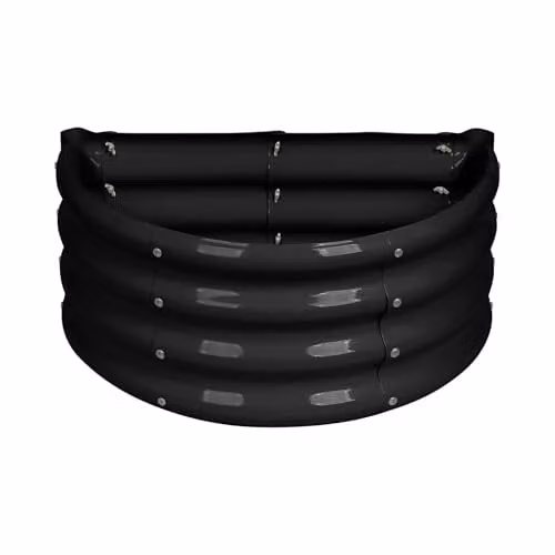 Harbour Housewares Semi-Circle Raised Garden Bed in Anthracite, Galvanised Steel Metal Planter, W: 60 cm, D: 30 cm, H: 30 cm – 1