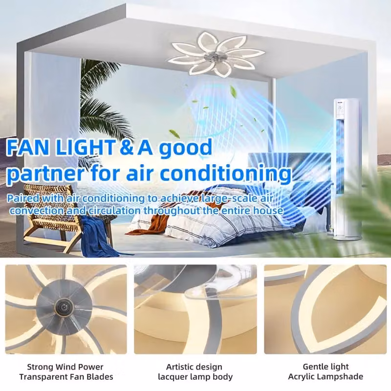 Garwarm 7-Blade Reversible Dimmable LED Ceiling Fan in White, 90 cm – 2