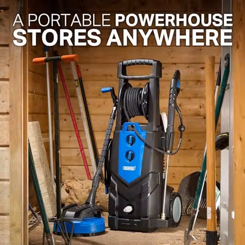 Draper PW2500 Electric Pressure Washer with Heavy Duty Patio Cleaner, Blue and Black – 3