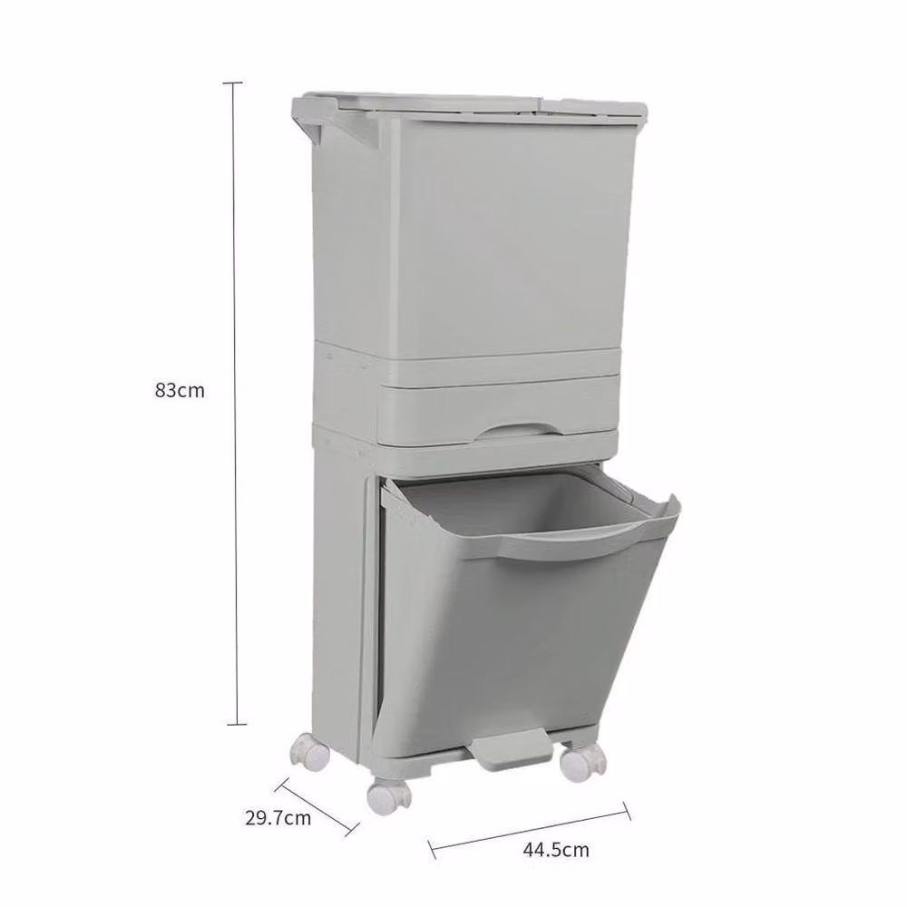 EONLION 42L Plastic Kitchen Trash Bin in Grey – 2