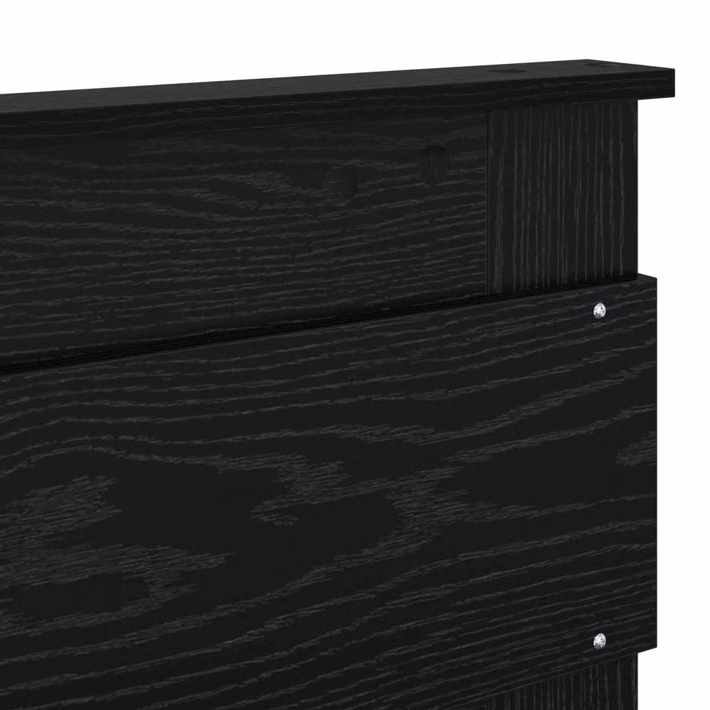 Berkfield Home Modern Bed Frame with Headboard in Black Pine and Engineered Wood, 200 x 200 cm – 5