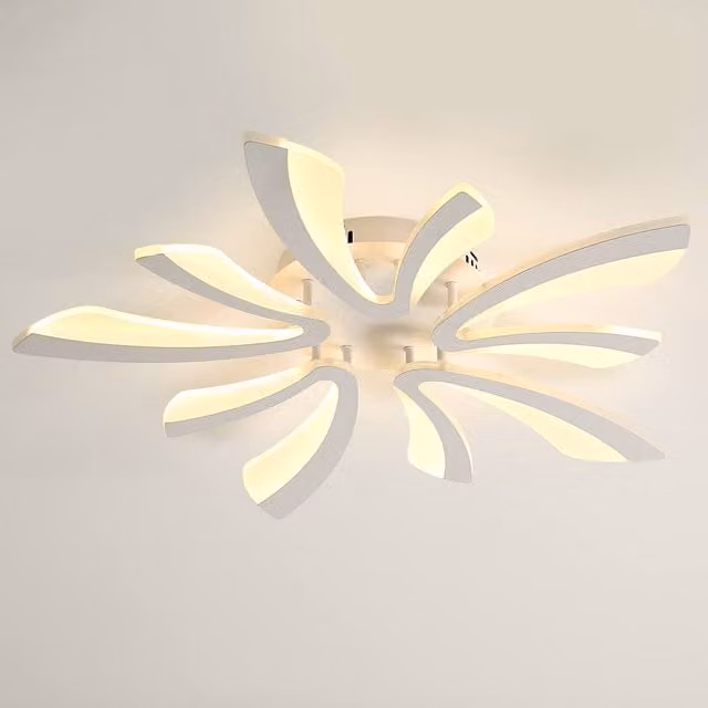 Pheashine Modern White V-Shape LED Ceiling Light, 50W, 3000K Warm White, Diameter: 68 cm – 1