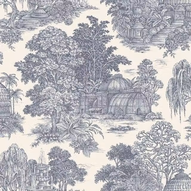 Holden Décor Osterley Gardens Toile Wallpaper in Blue – 1