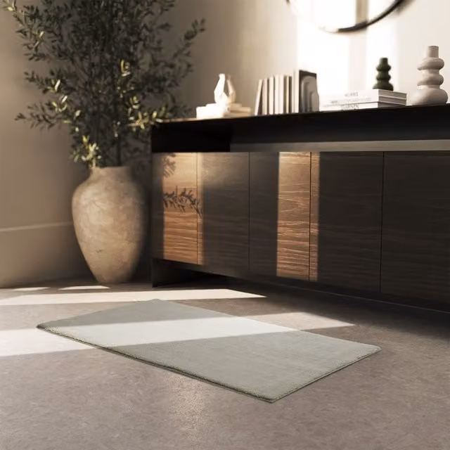Tectake Zonelle Rectangular Modern Rug in Sand and Grey, Diameter: 110 cm