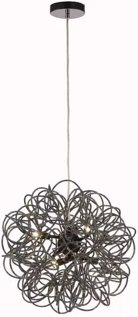 Cassidy Spherical Interwinding Aluminium 6 Light G9 Ceiling Pendant in Black