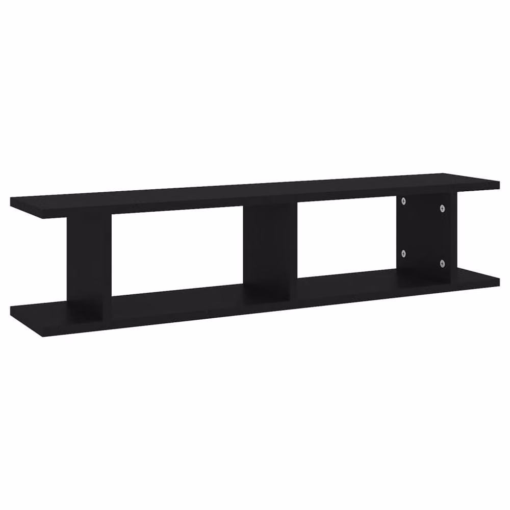 Berkfield Home Wall Mounted Shelf Set of 2 in Black Matt Engineered Wood W/D/H: 90 x 18 x 20 cm – 4